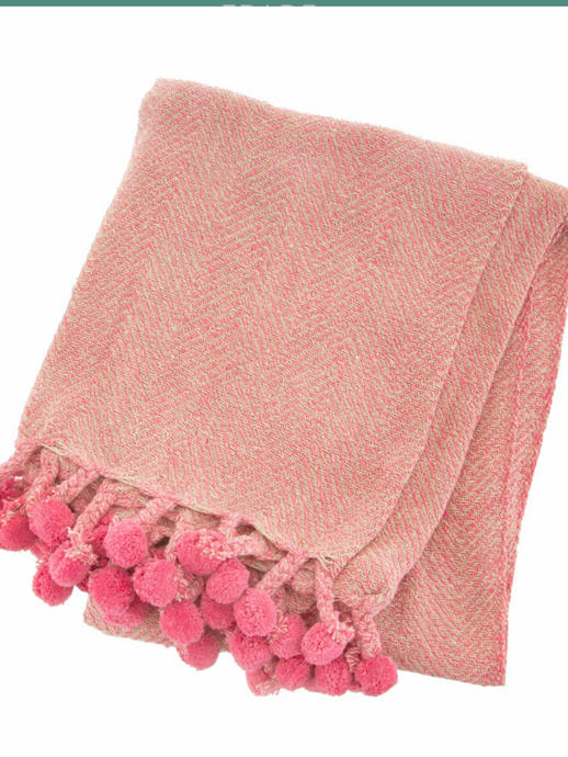 Blanket throw - Nevada Pink Herringbone