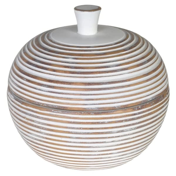 Whitewashed Ribbed Jar