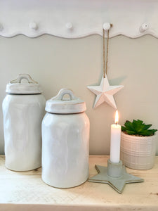 Large White Ceramic Jar