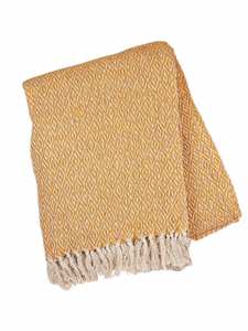 Blanket Throw - Scandi Boho Mustard