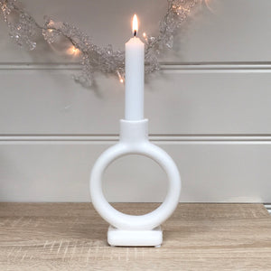 Circle Candleholder - White