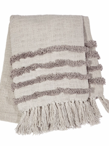 Blanket Throw - Tufted Grey