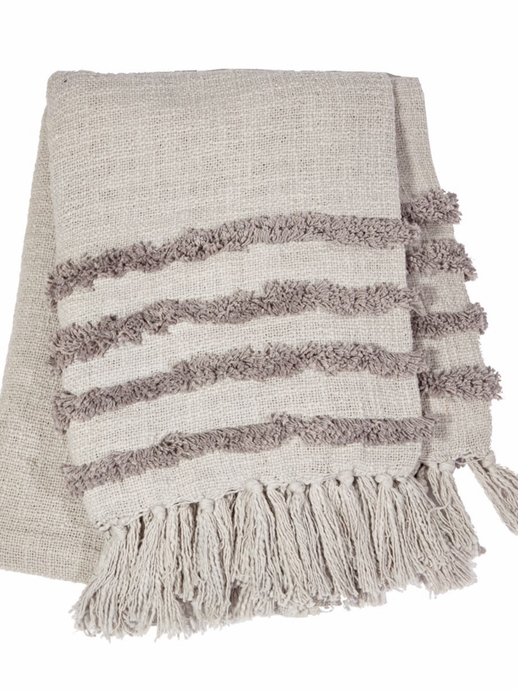 Blanket Throw - Tufted Grey